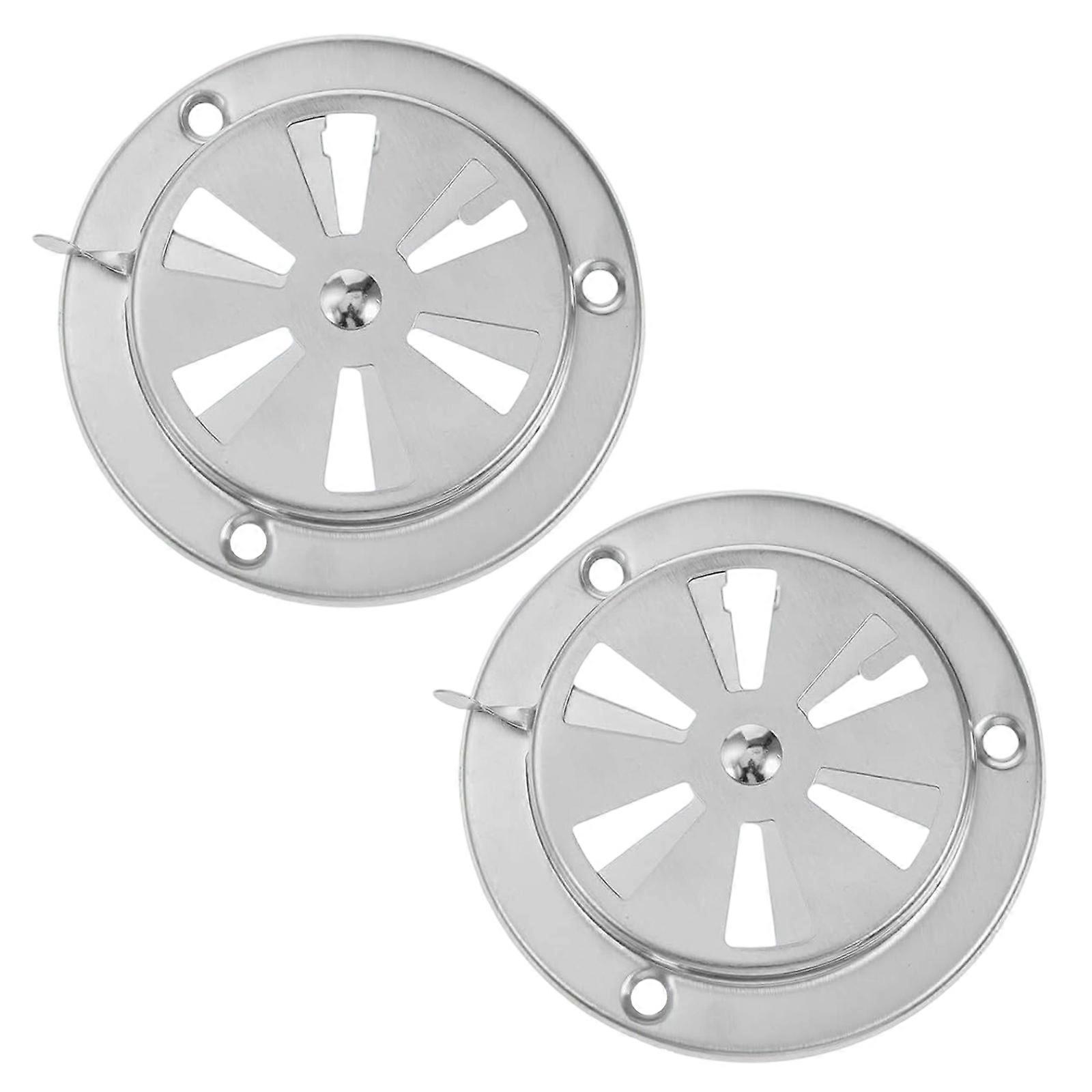 Set of 2 Stainless Steels Airflows Controlling Vent Damper for Grill Smoker with Adjustable Opening Precise Regulation Multicolor