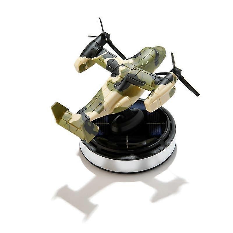Solar Powered Car Air Freshener Camouflage Fighter Plane Diffuser for Dashboard Odor Removal Cologne