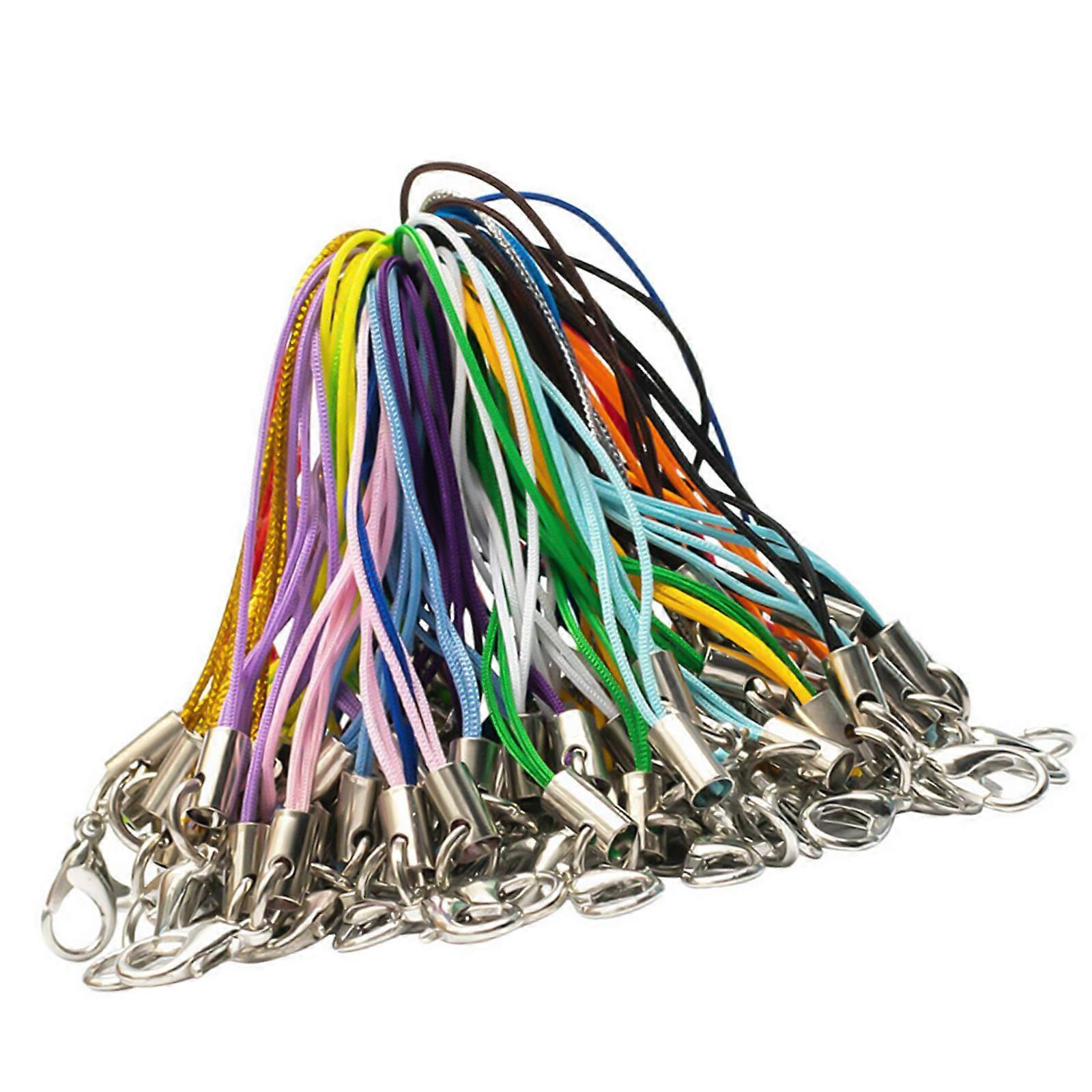 Multi Color Polyester Lanyard Strings Mixed Color Polyester Cord Bundle Phone Chain Charm For Creative Jewelry Making Multicolor