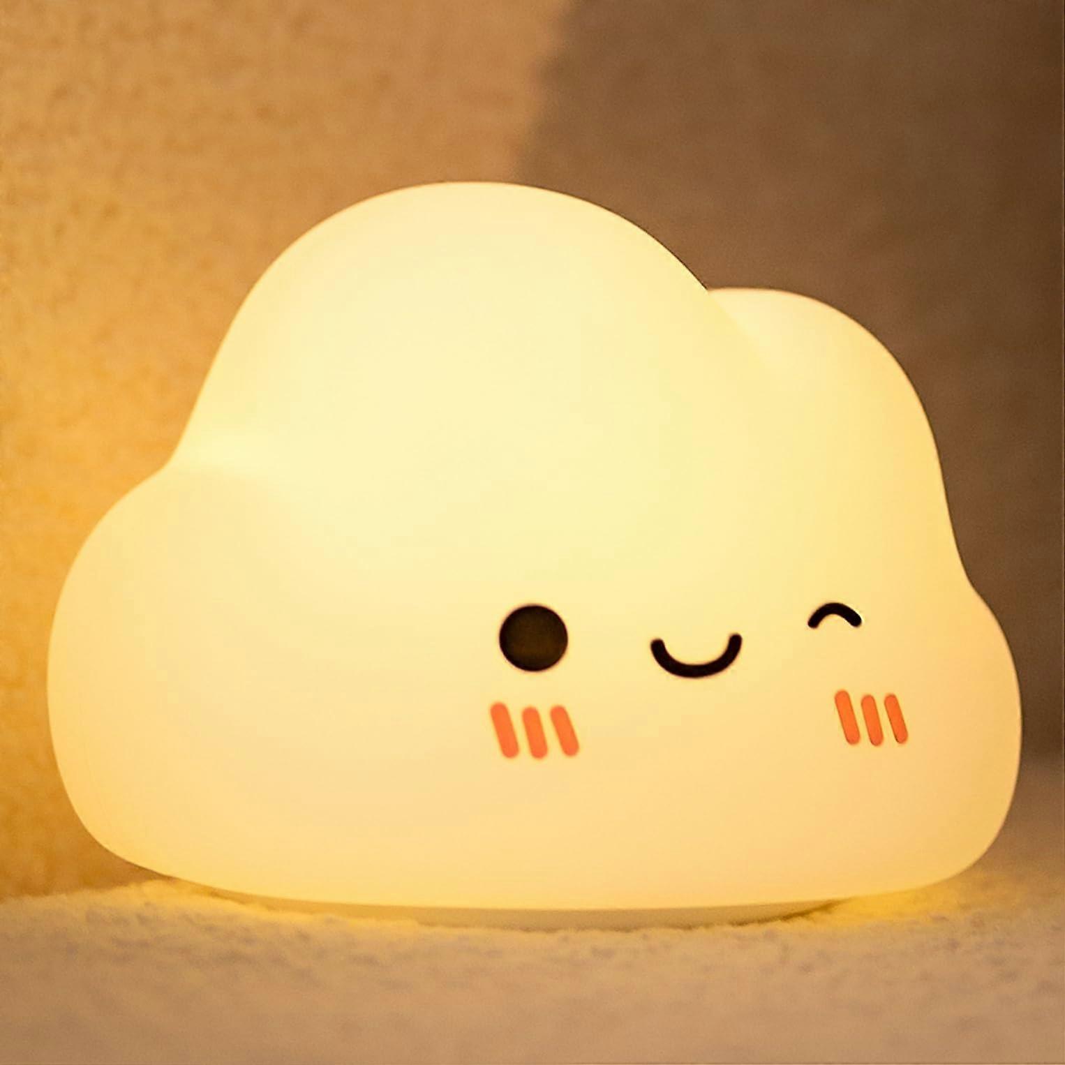 Cloud Night Light for Kids, Rechargeable Dimmable Lamp with 30-Minute Timer, Color Changing Baby Nursery Gift