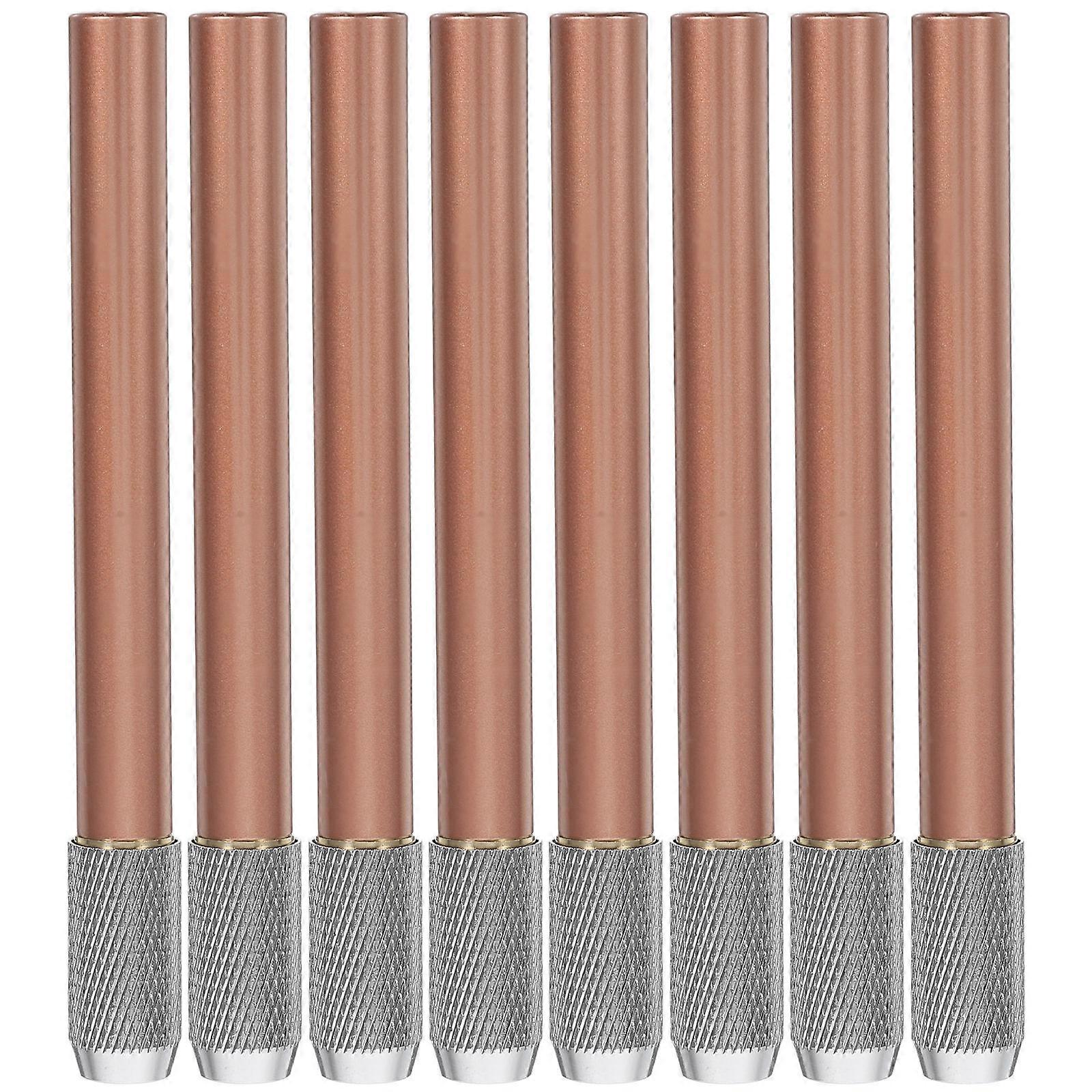 Metal Pencil Extender Pencil Extending Tool for Drawing 8Pcs Set Orange