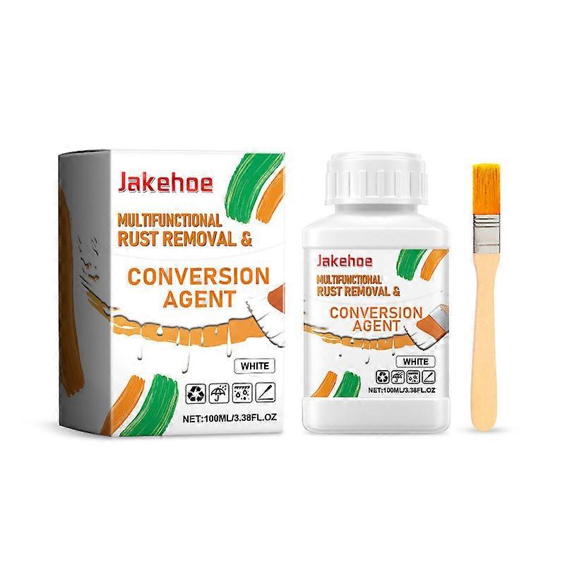 100ml + Brush (White) Multi-functional Rust Remover and Converter for Removing and Preventing Rust on Metal Surfaces, Iron