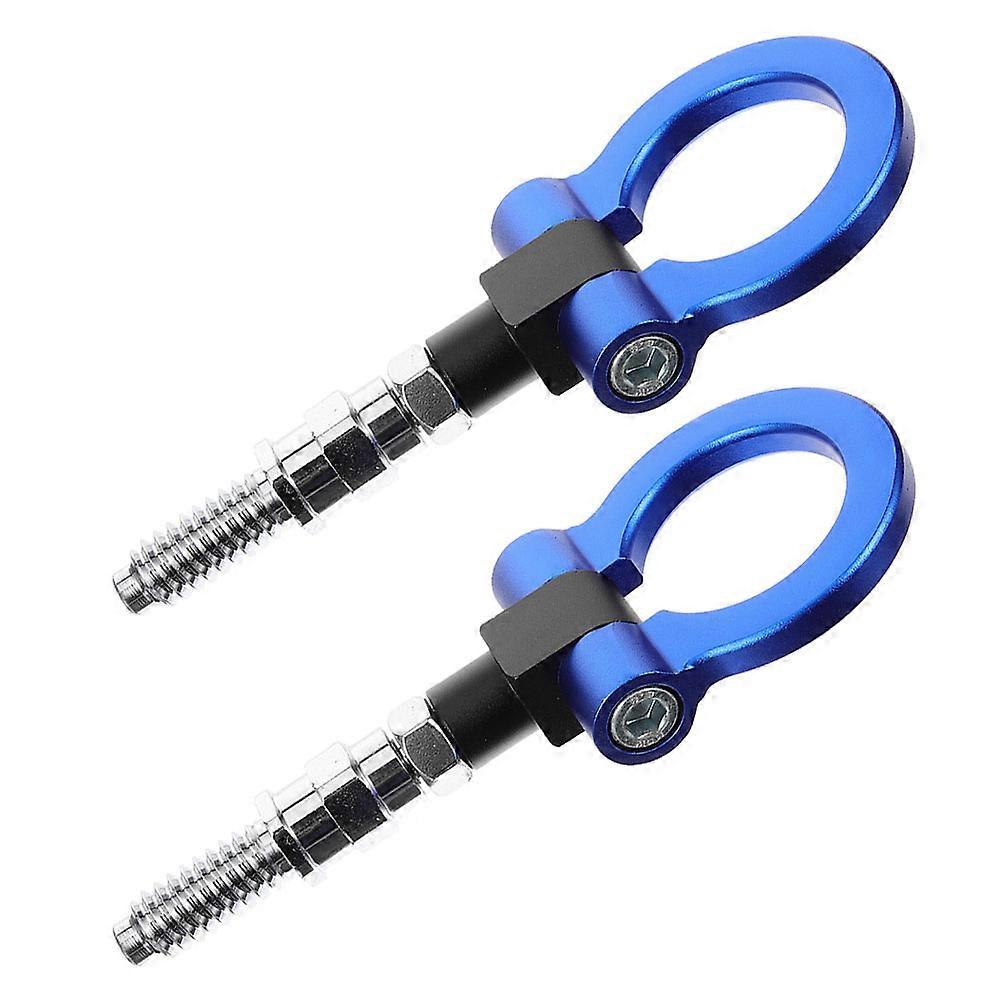 Screw on Tow Hook Car Tow Hook for Towing 2Pcs Aluminum Blue