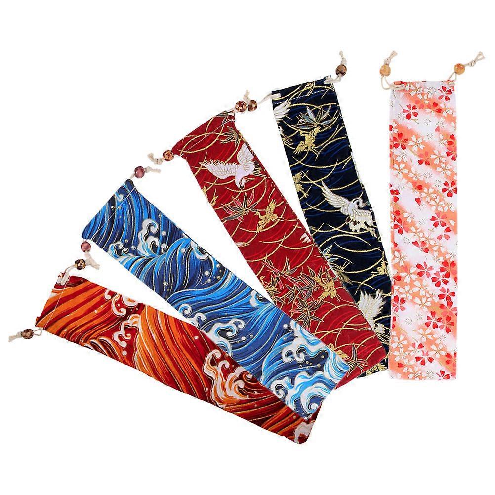 Chopsticks Drawstring Bags Portable Cutlery Bag for Storage Use 5Pcs Set