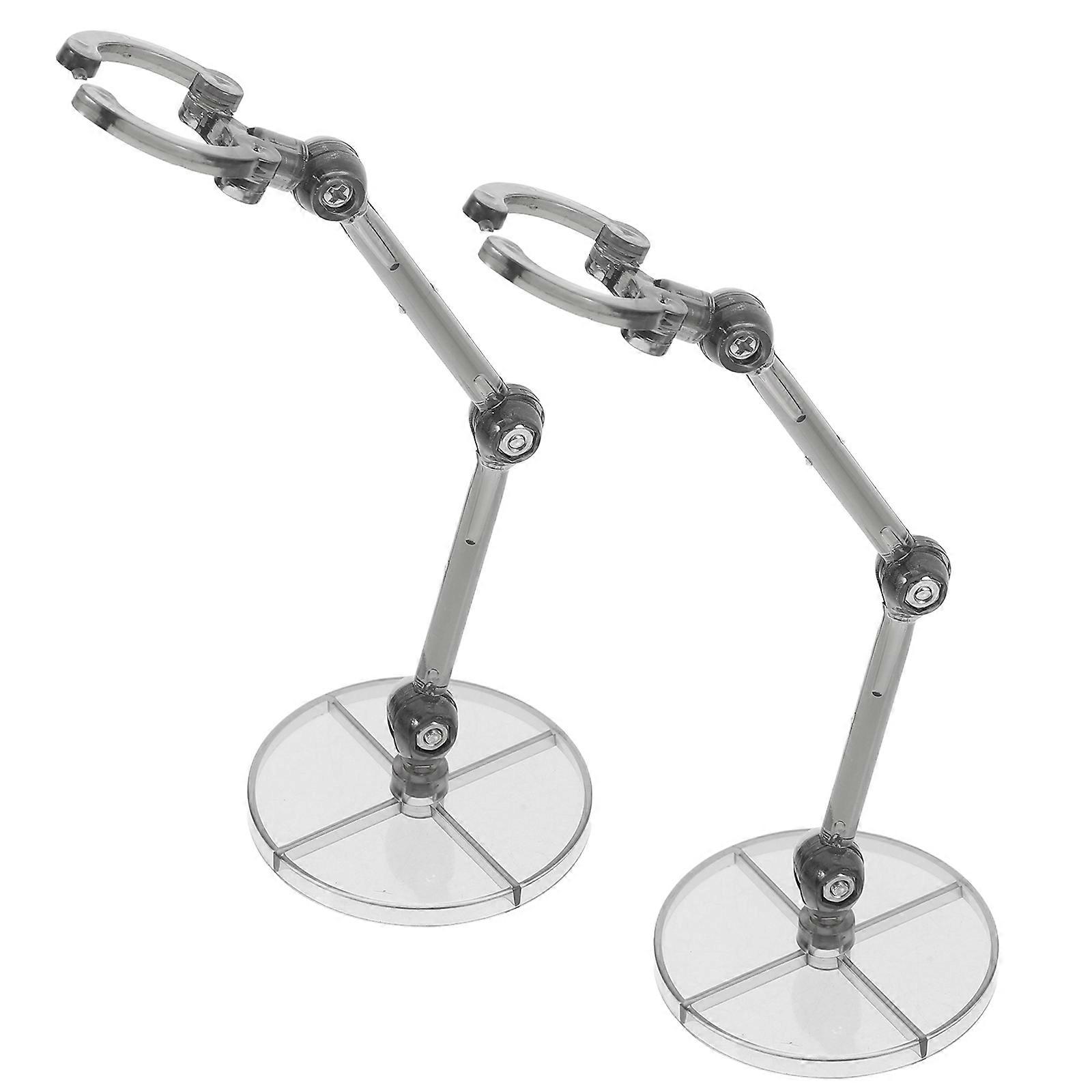 Model Support Stand for Display Action Figure Holder 2Pcs Black Plastic