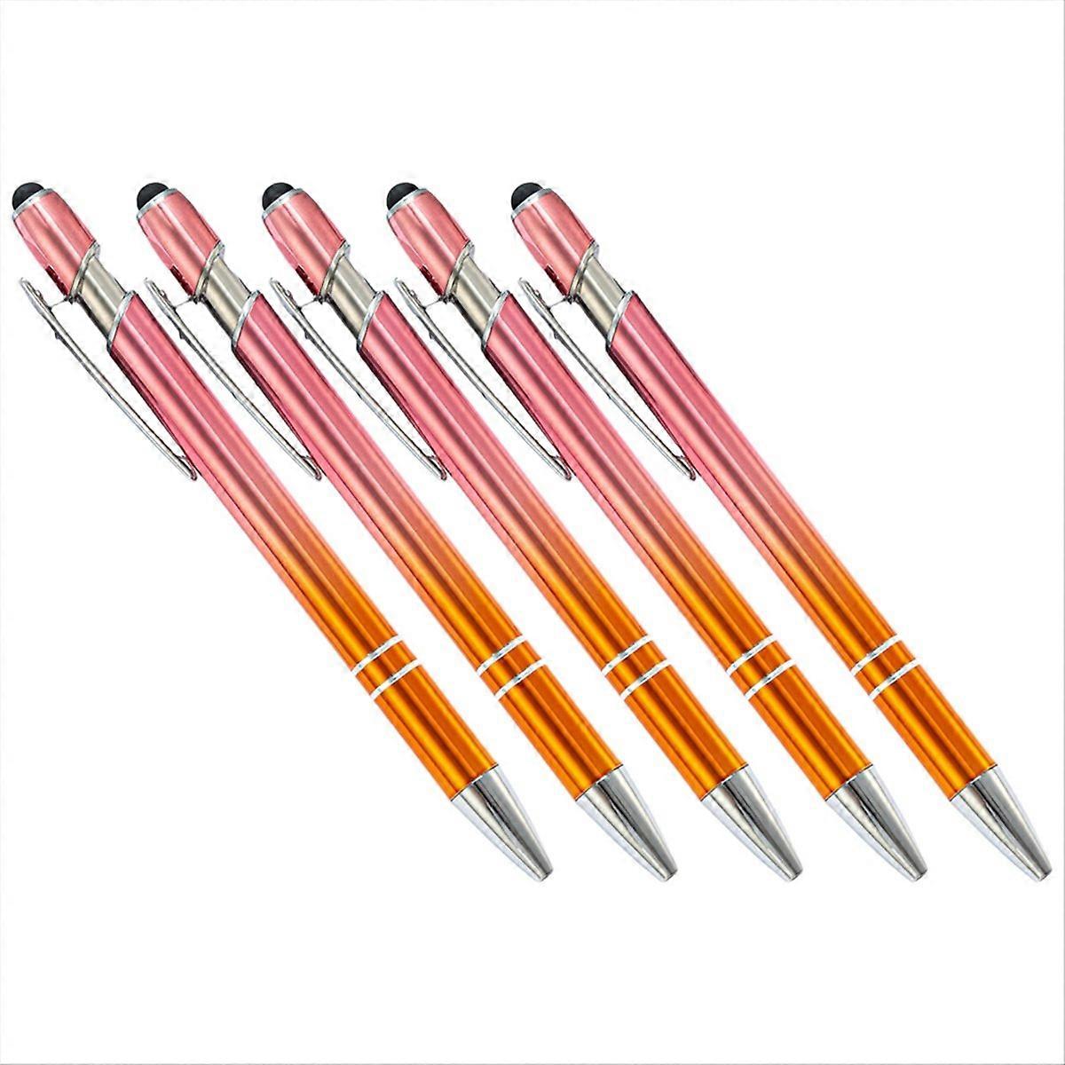 50pcs Gradient Metal Ballpoint Pens Touchscreen Ball Pen B