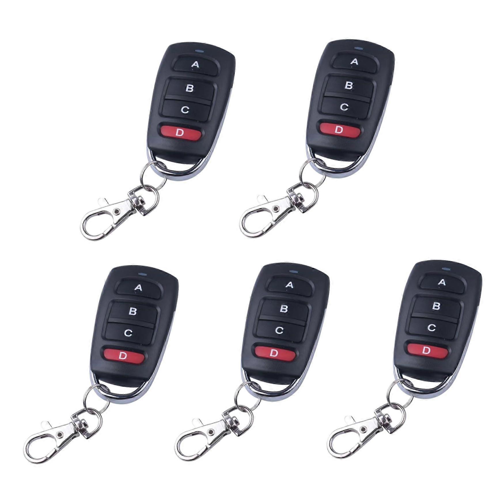 5Pcs Garage Door Remote Control 433MHz Gate Opener Keychain for Automatic and Warehouse Gates