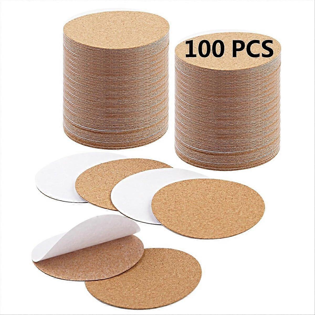 100 PCS self Adhesive Cork Round Coaster Backing with self Adhesive