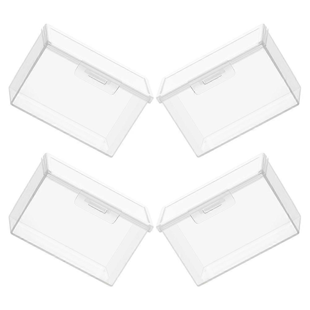 Empty Playing Card Storage Box Transparent Container Document Storage For ID Cards Home Use 4Pcs