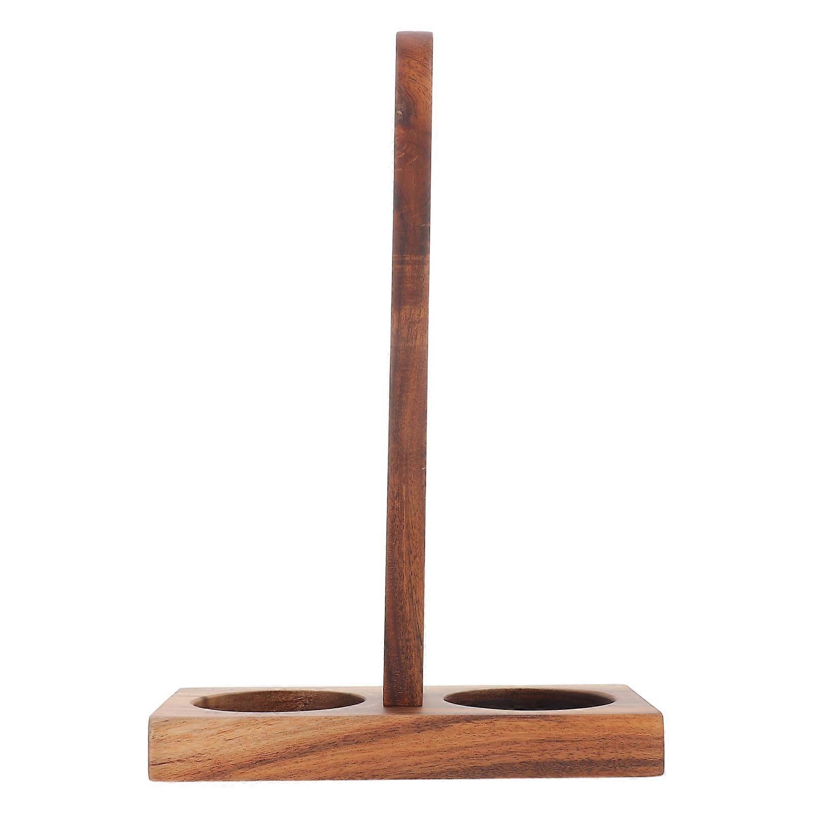 Wooden Salt Pepper Holder for Kitchen Use Stable Grinder Base with Handle