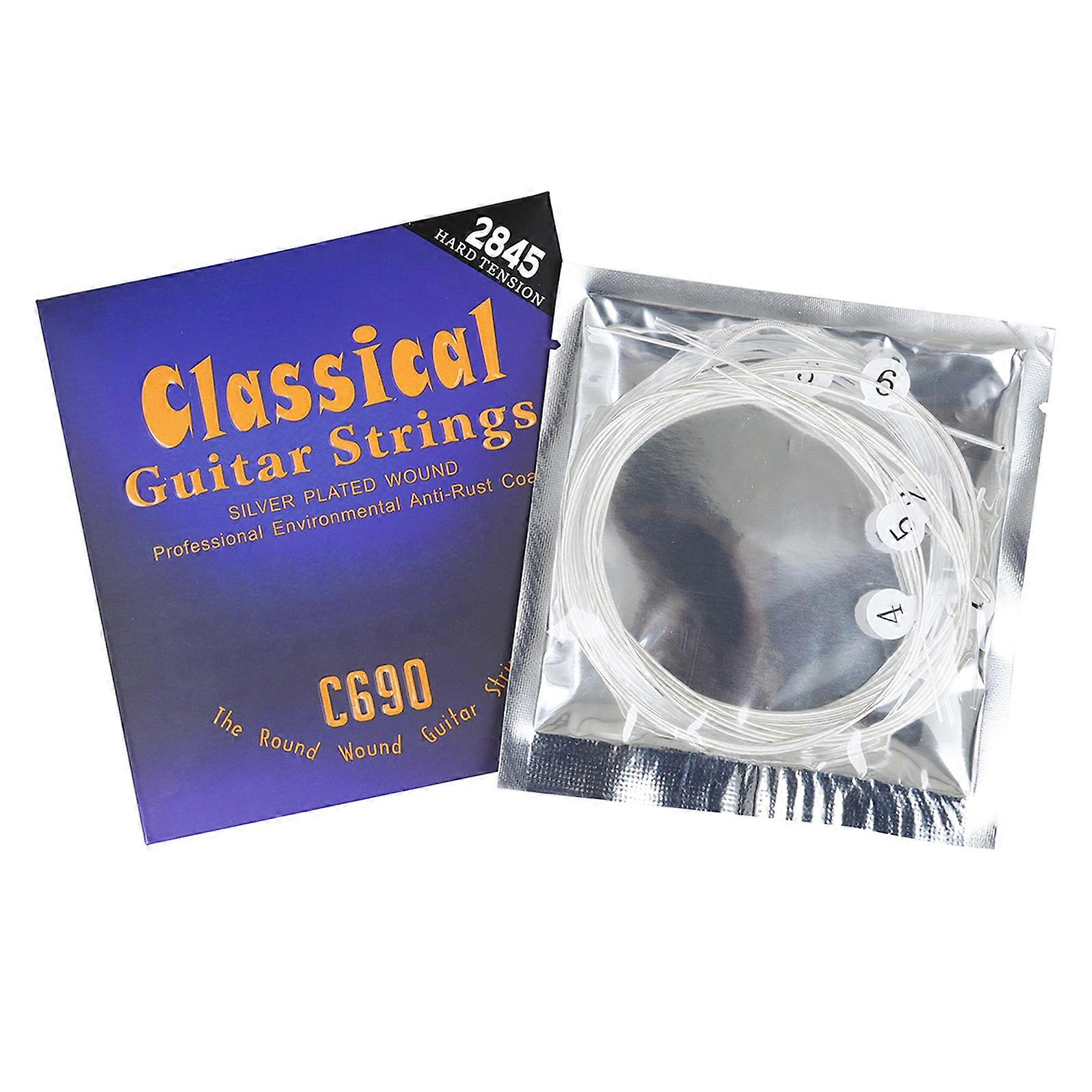 6Pcs Classical Nylon Guitar Strings .028-.045 Folk Guitar String Replacement Acoustic Guitar Accessories Easy to Use Multicolor