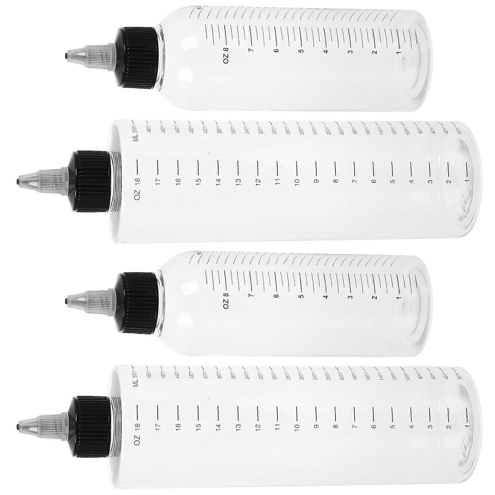 Multi-Functional Hair Dye Applicator Bottles Transparent Squeeze Bottles 4Pcs