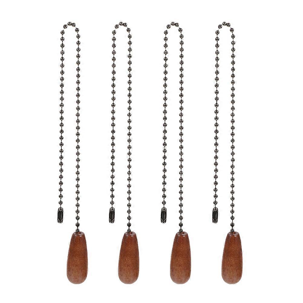 4Pcs Vintage Light Pull Chain Extension Ceiling Fan Pulls Wood for Decoration