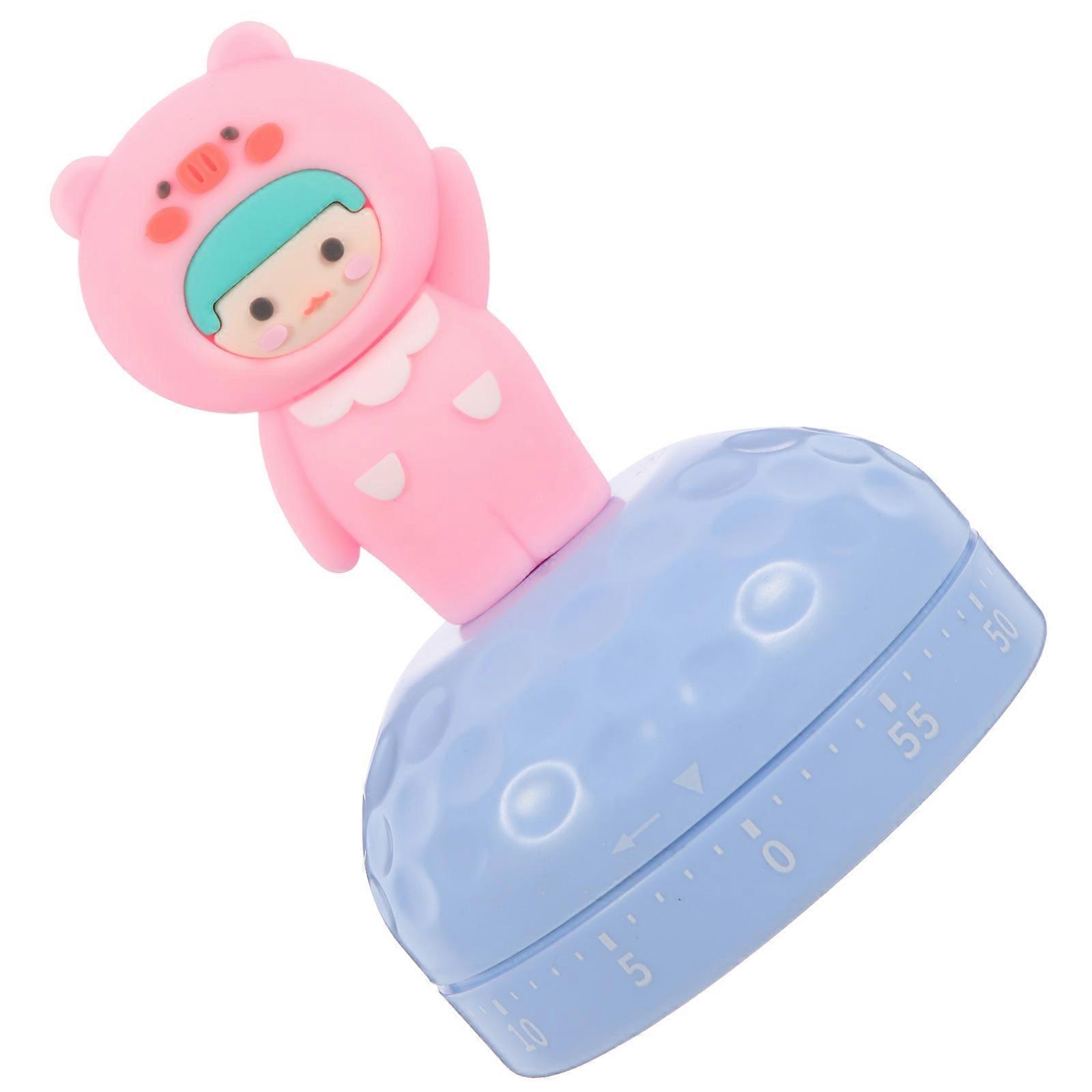 Pink Plastic Cartoon Rooster Timer for Home Kitchen Decor and Countdown Helper 6 cm