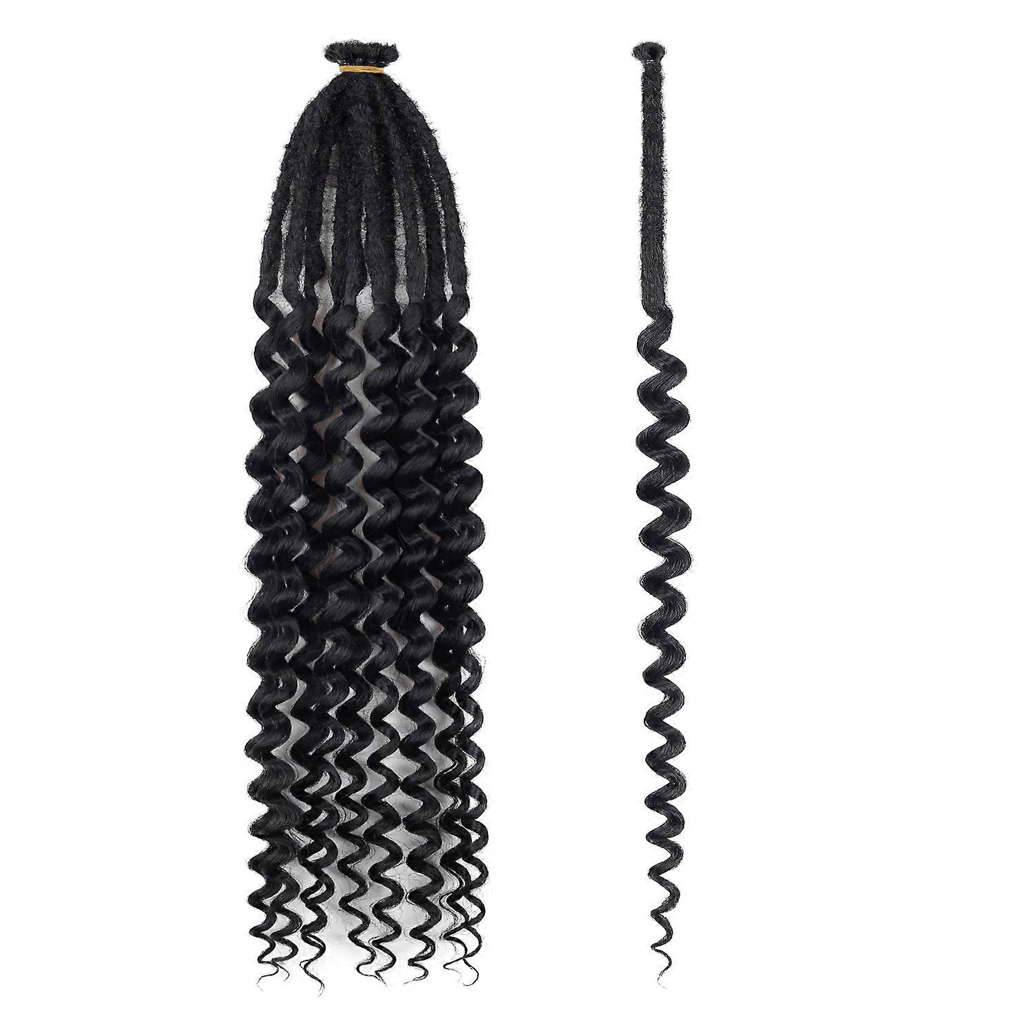 African long curly dreadlock wig, 24-inch felt dreadlock hand-hooked extensions, Dread locs curly wig.