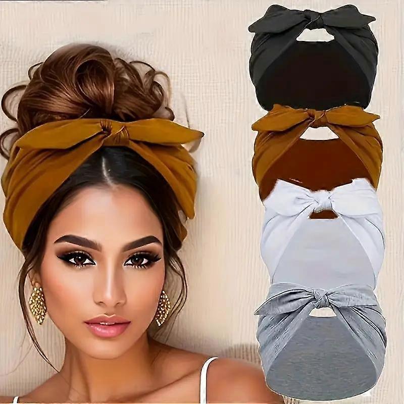 Fashion Solid Color Hair Tie, Soft Elastic Loose Headband, Comfortable Multi-Scene Use, Elegant Bow Design, Perfect for Daily & Vacation Sty