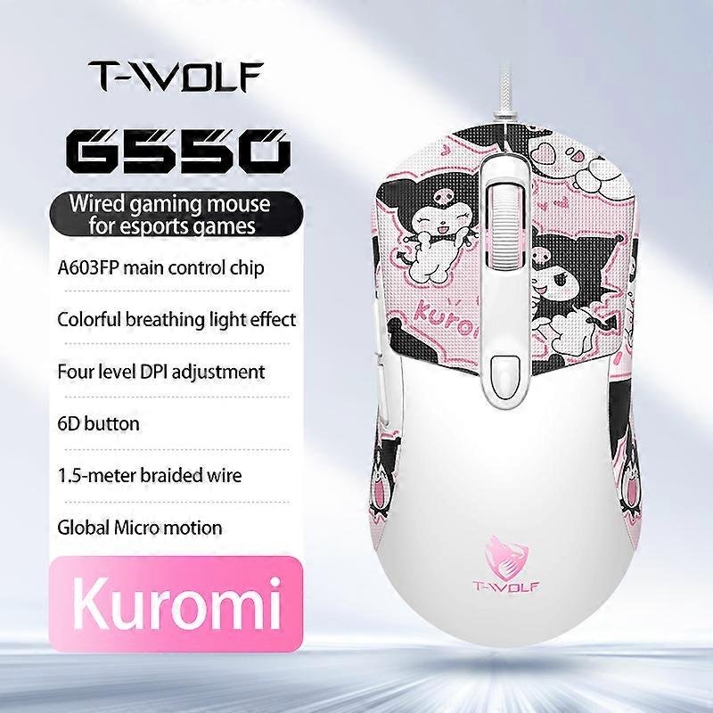 G550 wired gaming mouse, with color breathing light, 4 DPI level and non-slip sticker, King sticker mouse.