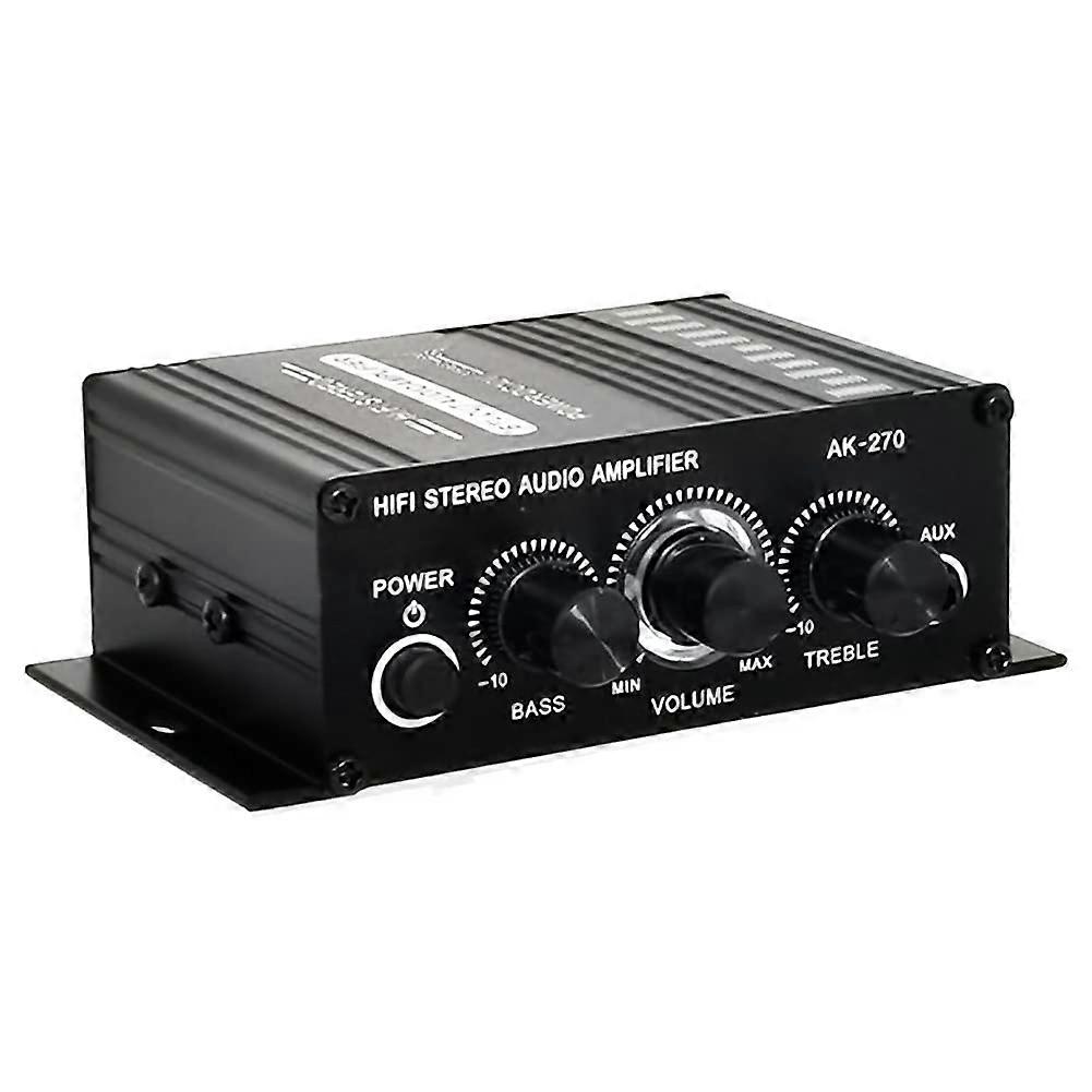 AK270 12V Mini HIFI Power Amplifier 2Channel USB/SD AUX Input Home Theater and Car Audio Compact