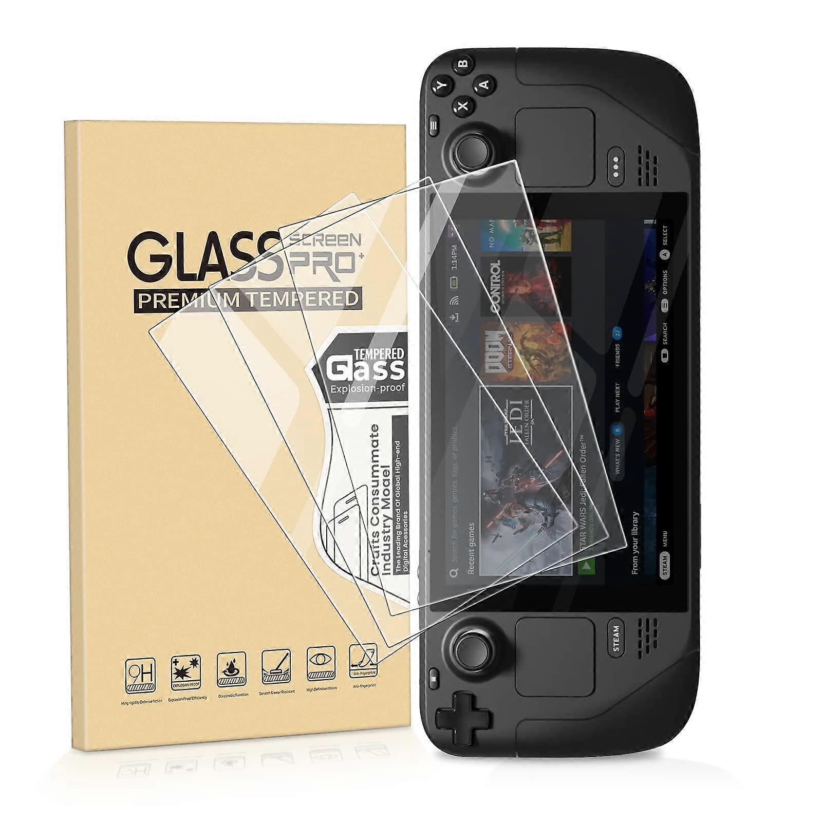 Tempered Glass Screen Protector 3 Pack for Steam Deck, 9H ScratchResistant AntiFingerprint Ultra Clear