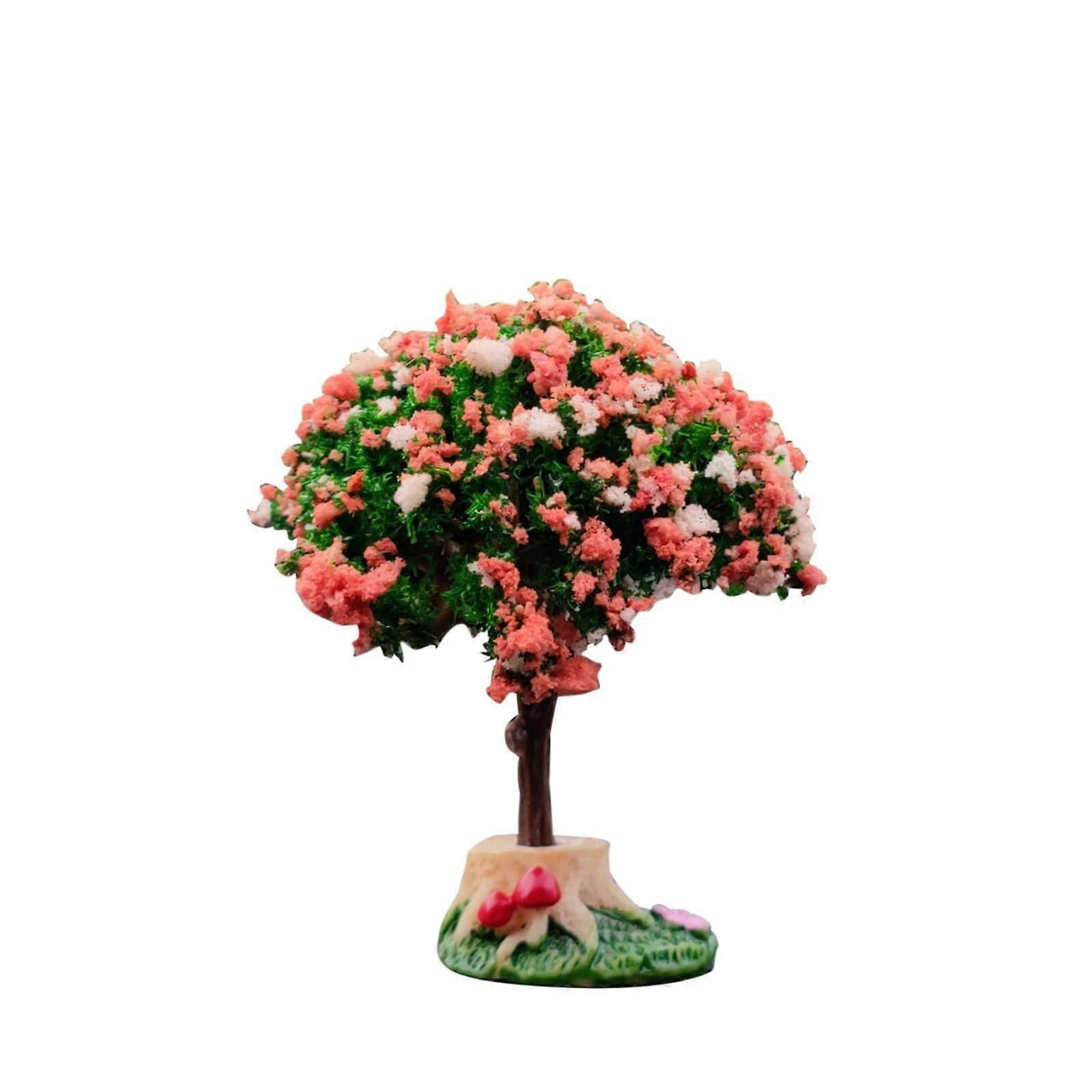 Artificial Bonsai Tree with Realistic Cherry Blossoms Miniature Desktop Ornament for Home Decor