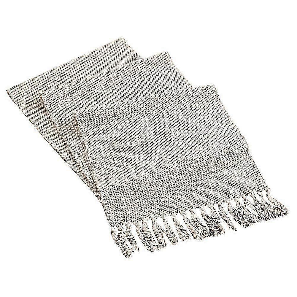 Cotton Linen Fringe Table Runner,woven Decorative Table Runners, Macrame Table Runner For Kitchen D