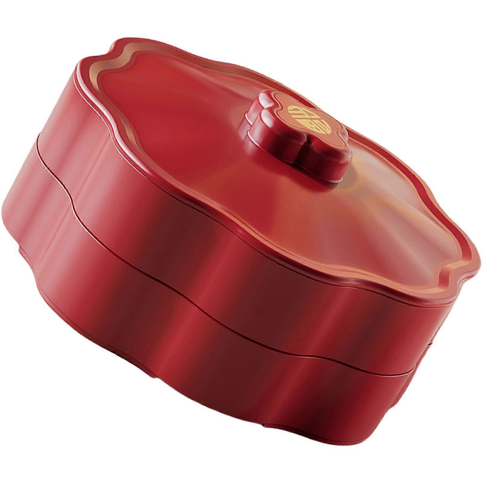 Snack Storage Box with Lid, MultiCompartment Dry Fruit Container, Elegant Home Serving Tray