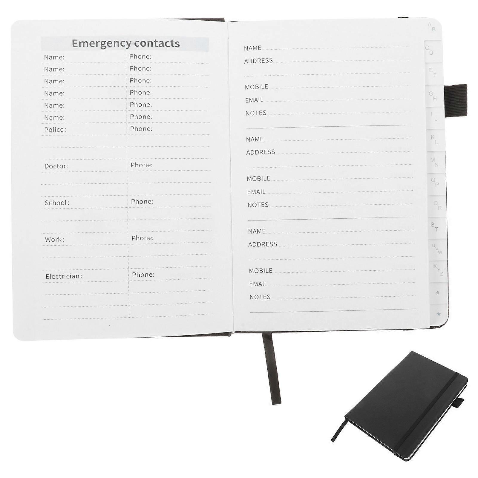 Address Book Notebook for Writing Use Small Notepad B6 Black