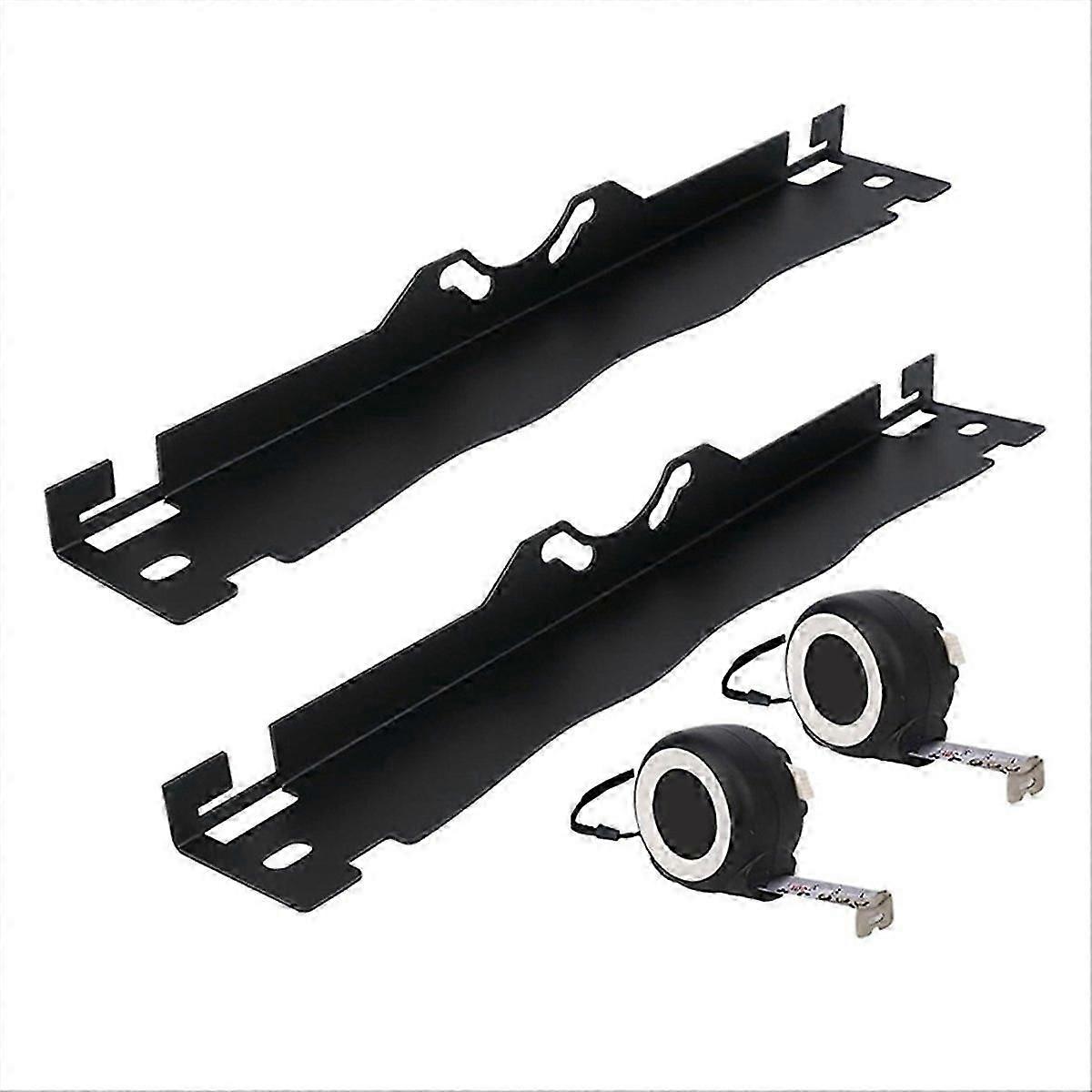 Universal Car Wheel Alignment Plate Tool with 2 Tape Measures Black