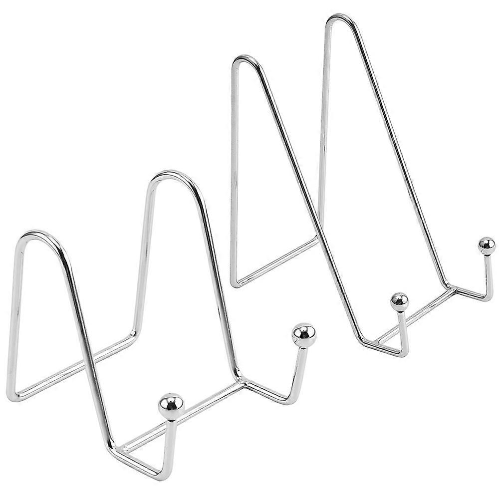 Phone Stand for Desk Iron Holder Design 2Pcs Silver