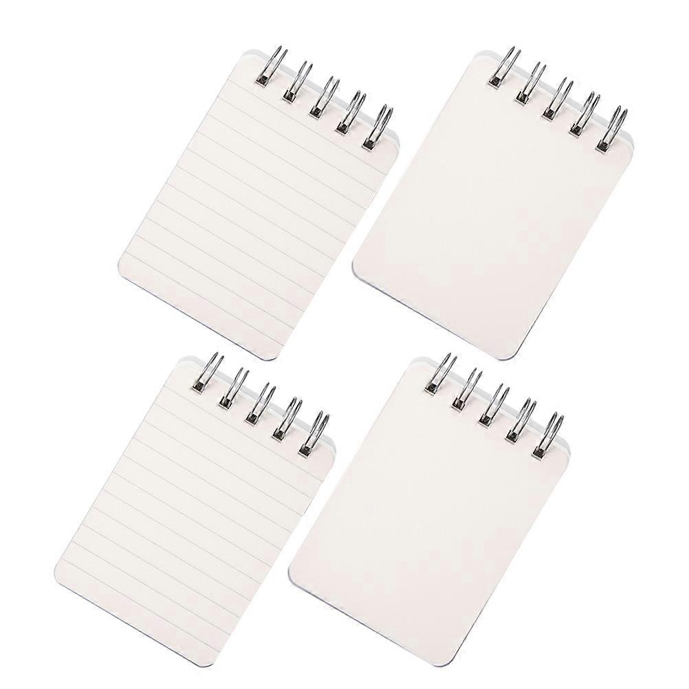 White Mini Spiral Notebooks for Writing 4Pcs Portable Office Notepads