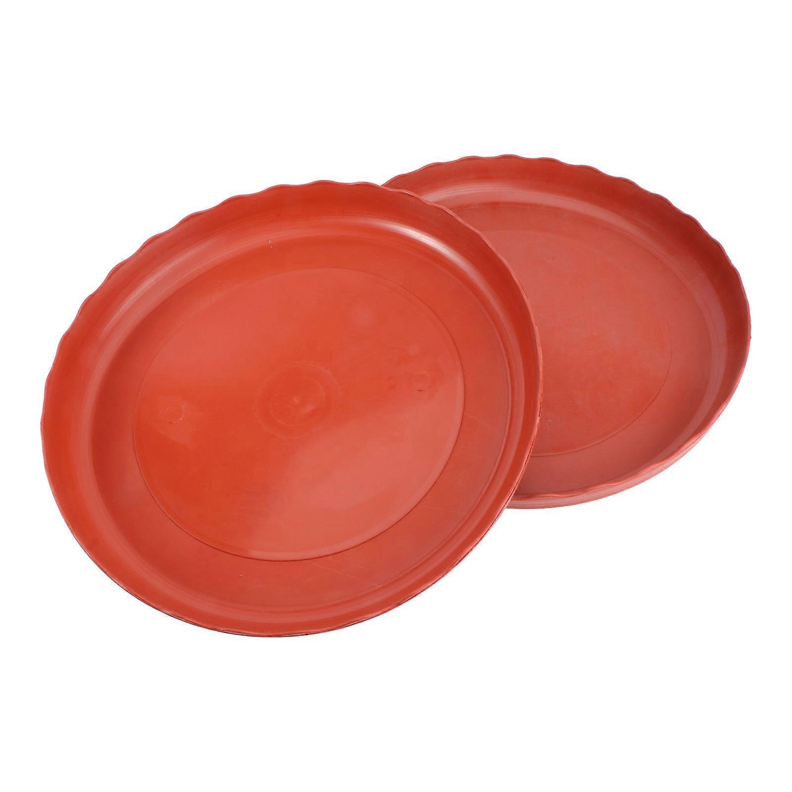 Chocolate Round Tray Succulent Plants Pots Base for Storage Use 2Pcs