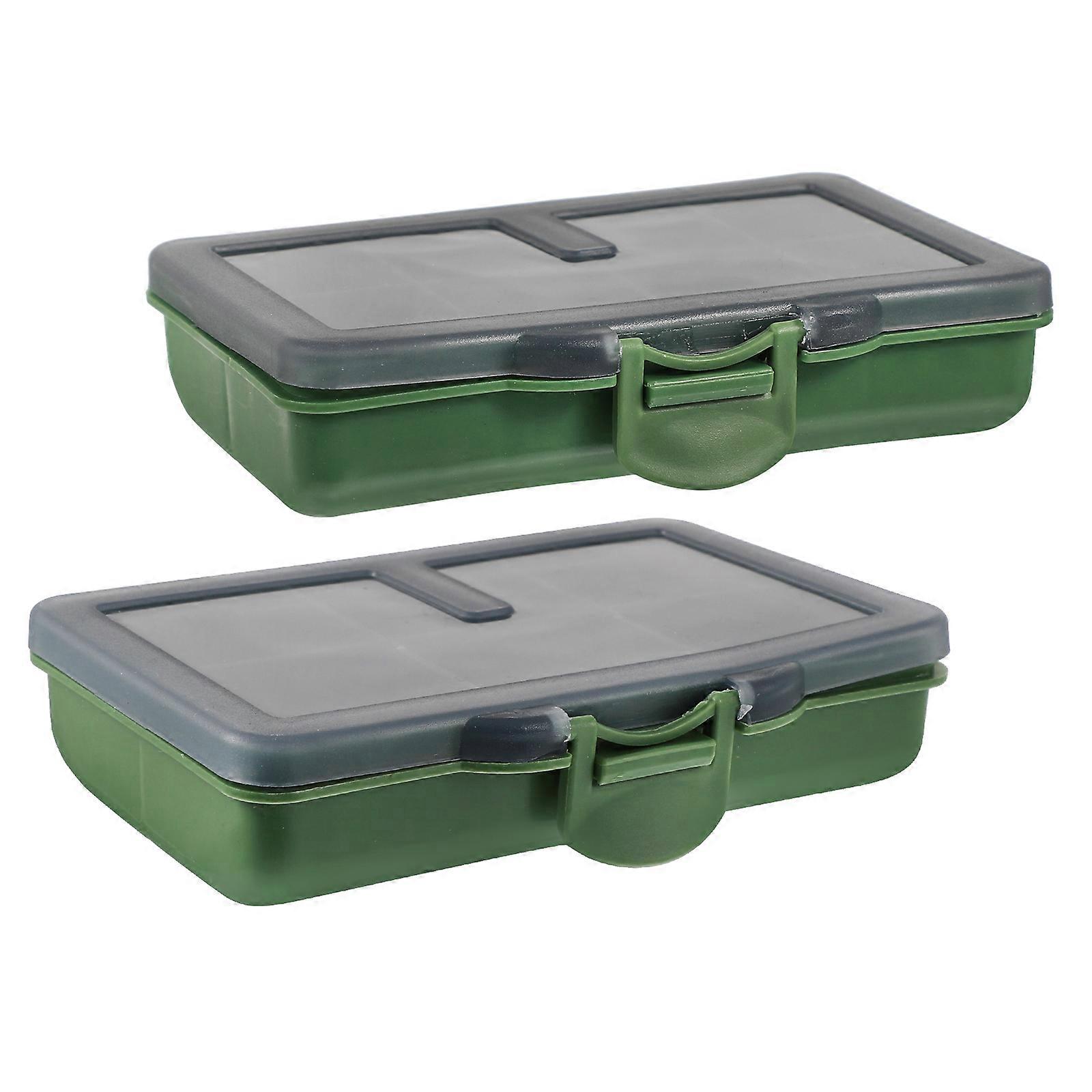Fishing Lure Storage Box Durable Pe for Tackle Organization 2Pcs Green