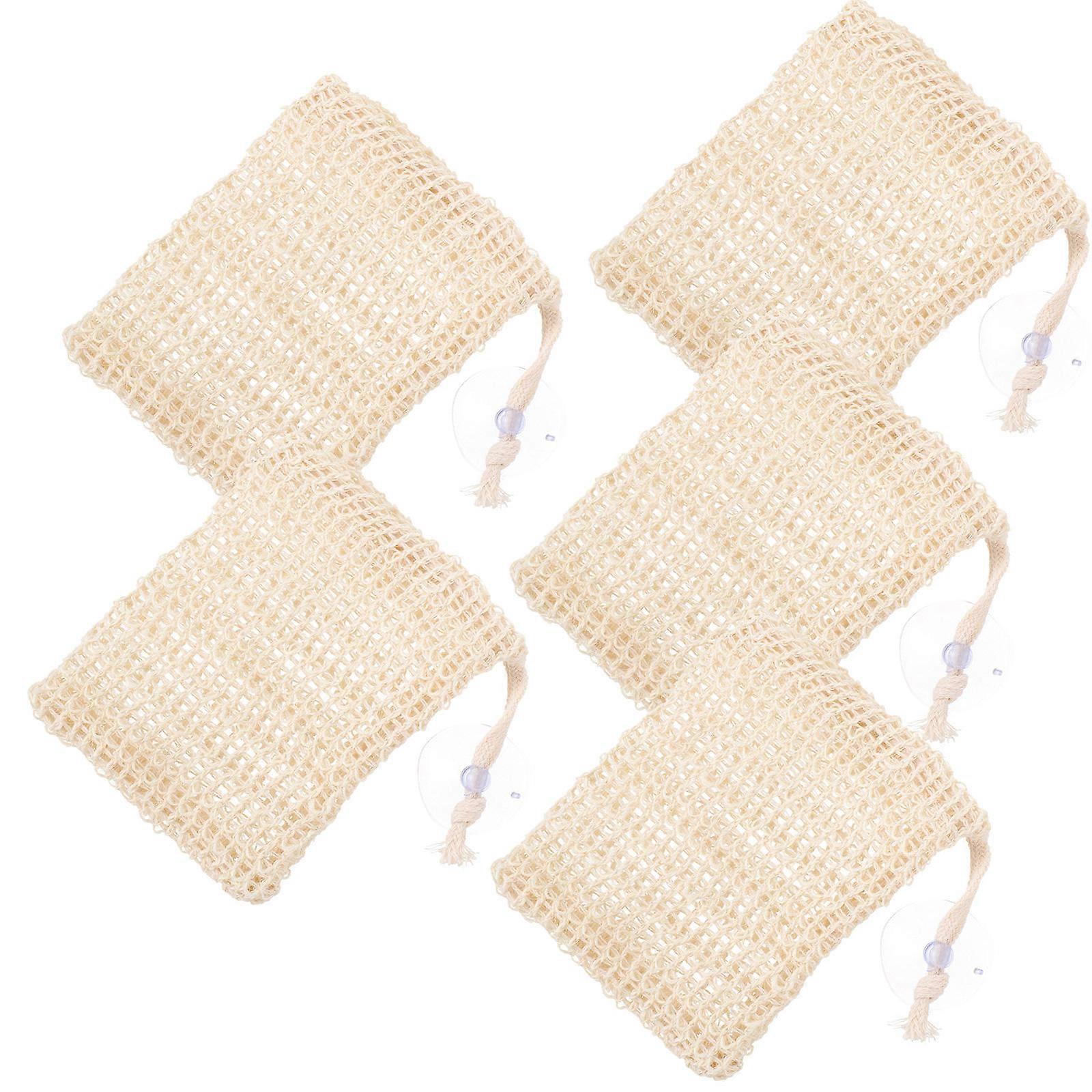 5 pcs Exfoliating Soap Pouches with Drawstring Bar Soap Bags for Bathing
