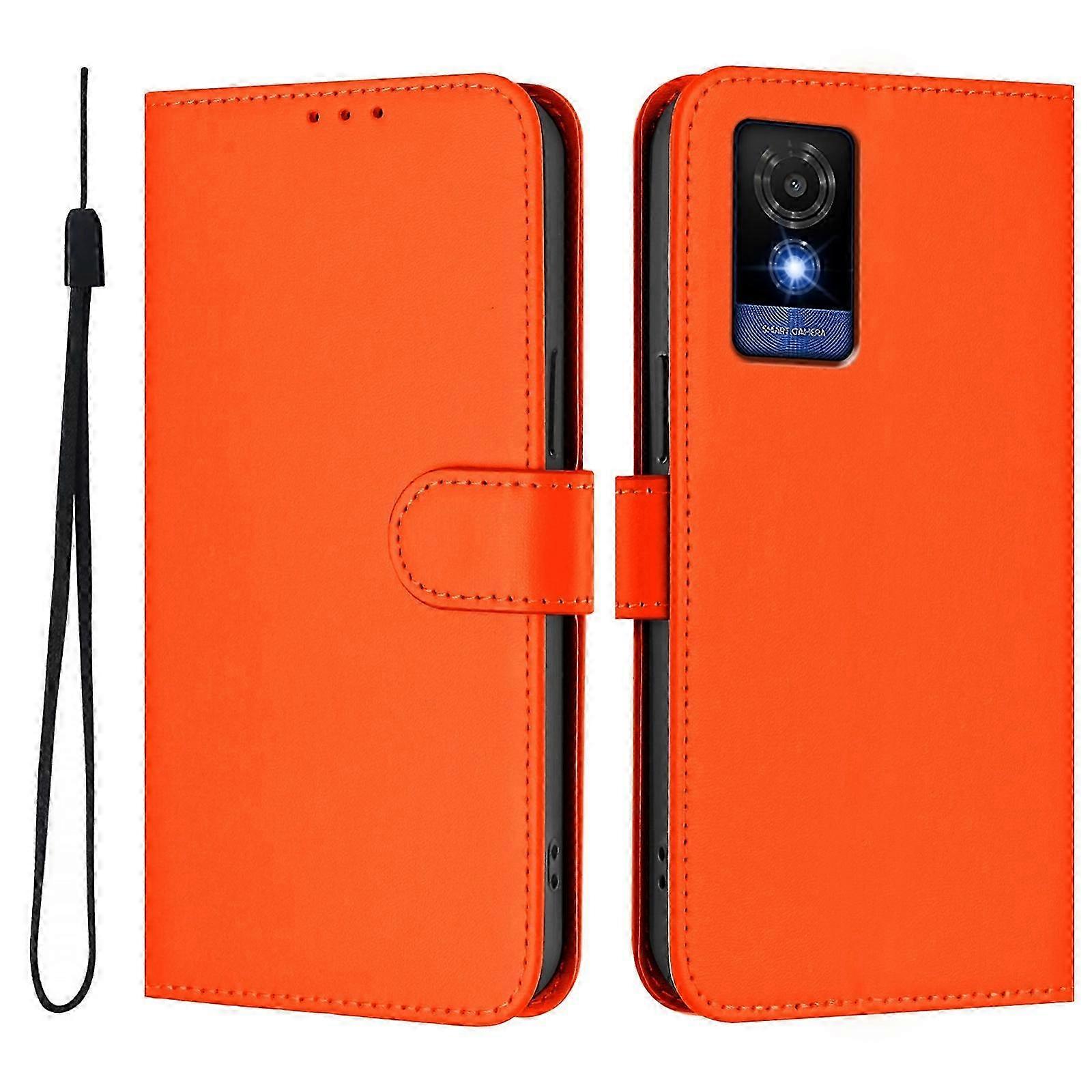 25-26 Solid Color PU Case For TCL 501