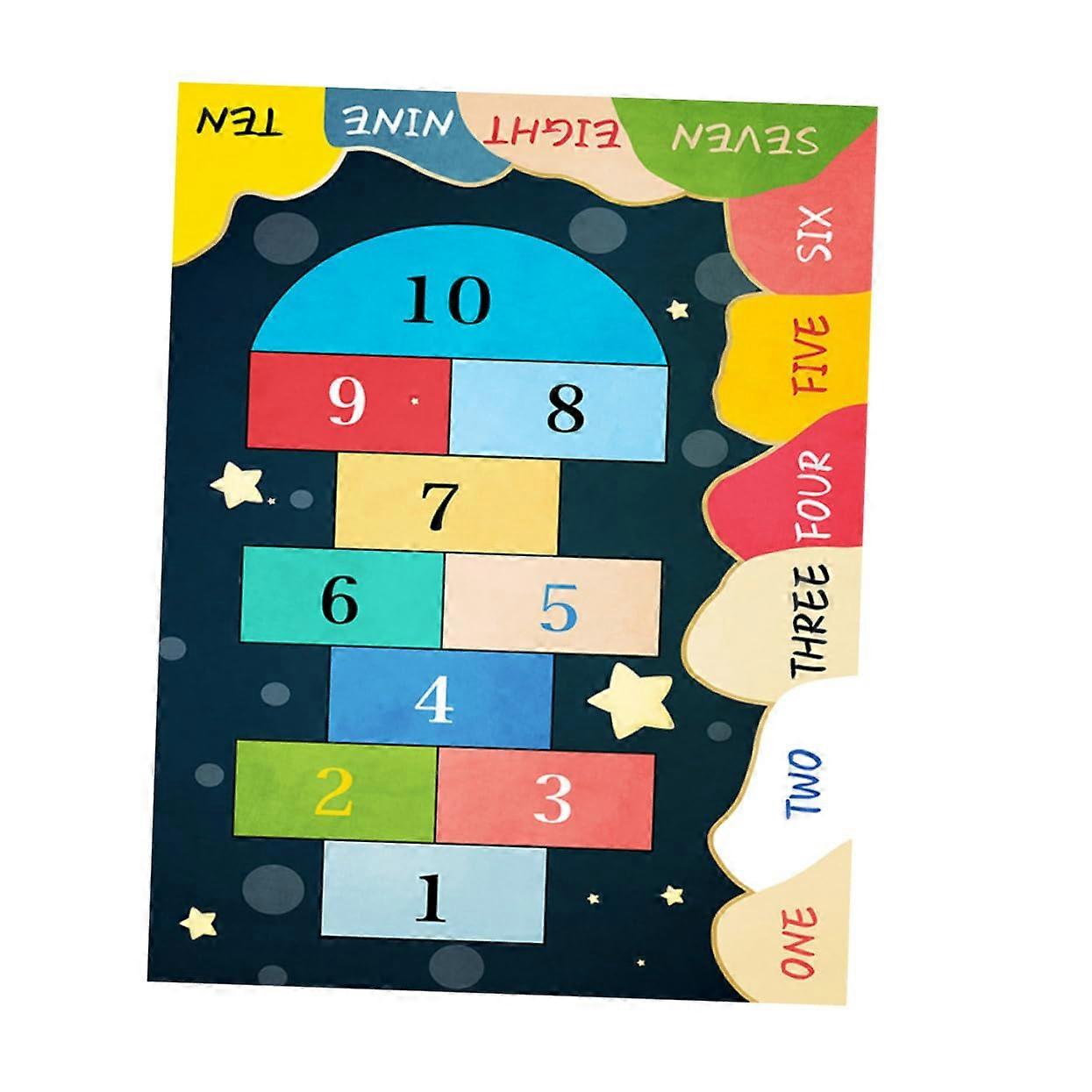 Kids Playroom Rug Non Slip Hopscotch Design for Boys Bedroom Nursery Indoor Outdoor Use