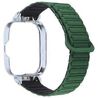 For Xiaomi Redmi Watch 5/4 Metal Silver Frame Integrated Magnetic Silicone Watch Band