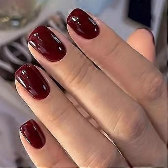 Press On Nails Glossy Acrylic Fake Nails Set Full Cover Glue On Nails for Women