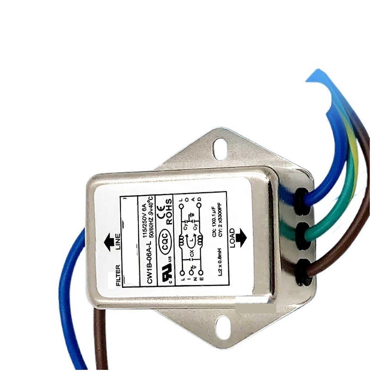 EMI Power Filter 220V Single Phase 10A AC Line Noise Filter with AntiInterference Protection