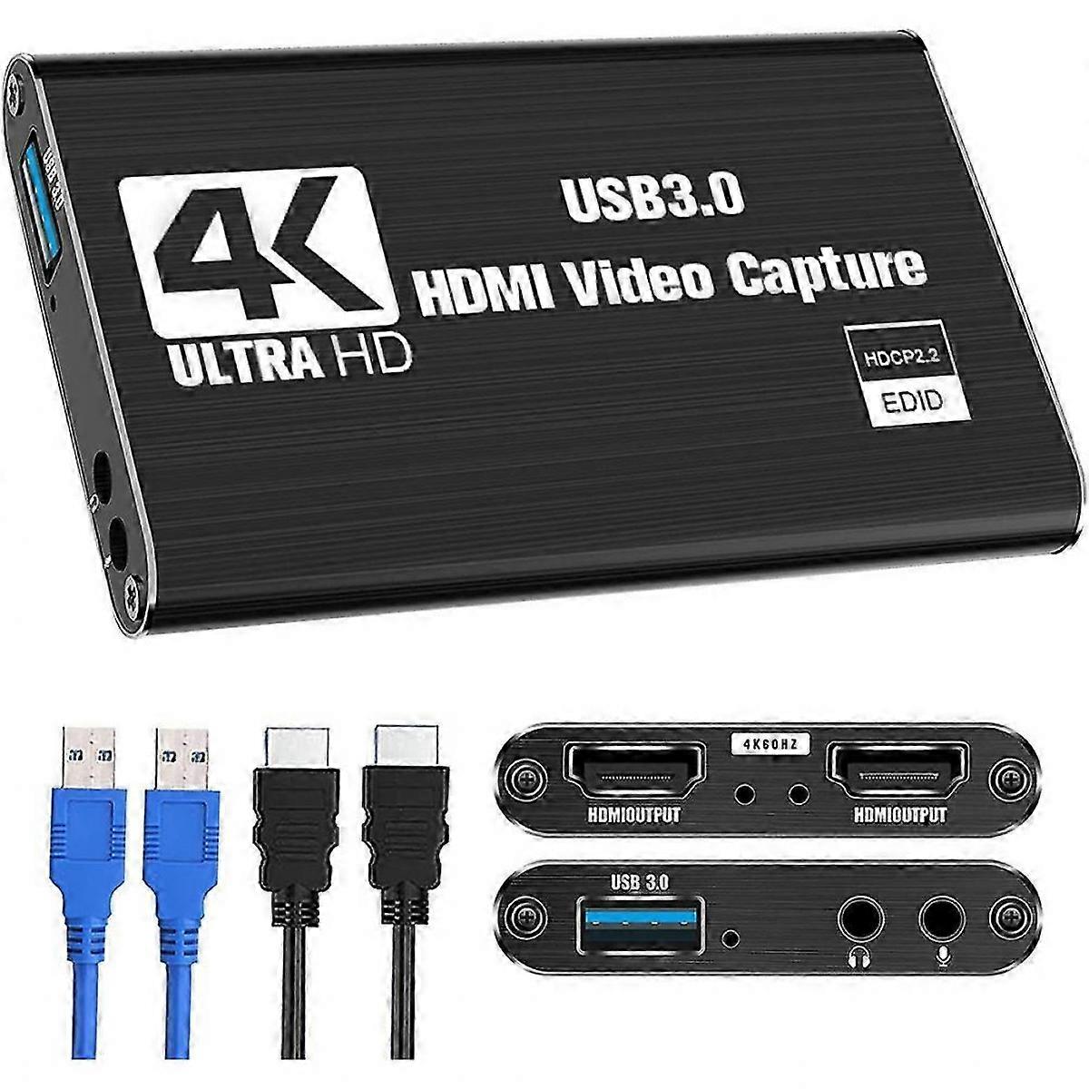 Video Capture Card for Switch, 4K 1080P 60FPS Streaming & Recording
