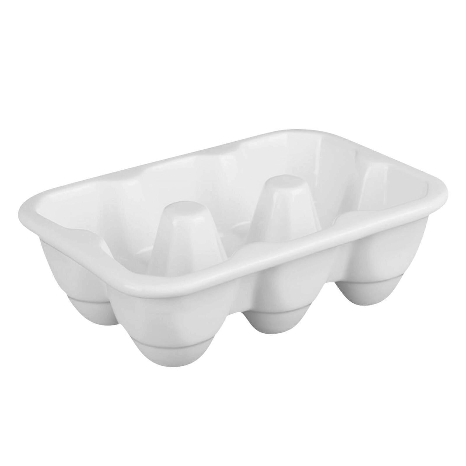 Ceramic Egg Holder for Refrigerator, 6 Compartment SpaceSaving Egg Storage Tray for Kitchen