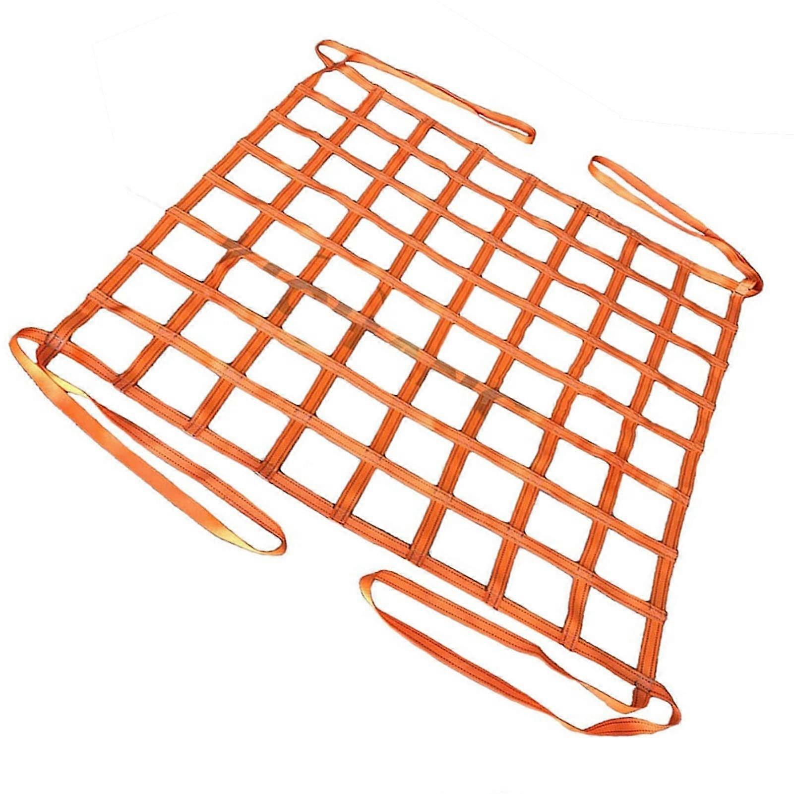 Heavy Duty Polyester Cargo Lifting Net 2 Ton Capacity with Straps 1x1m Mesh 10cm
