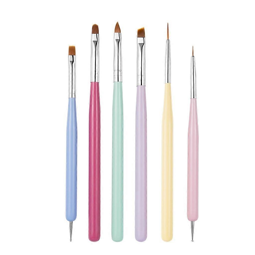 Professional Nail Art Brush Set with Fine Tip for Precision Detailing, Multicolor Manicure Tools