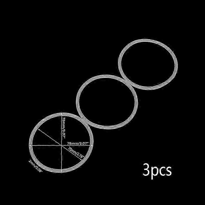 Three replacement 78cm rubber O-ring gaskets for blenders and juicers.