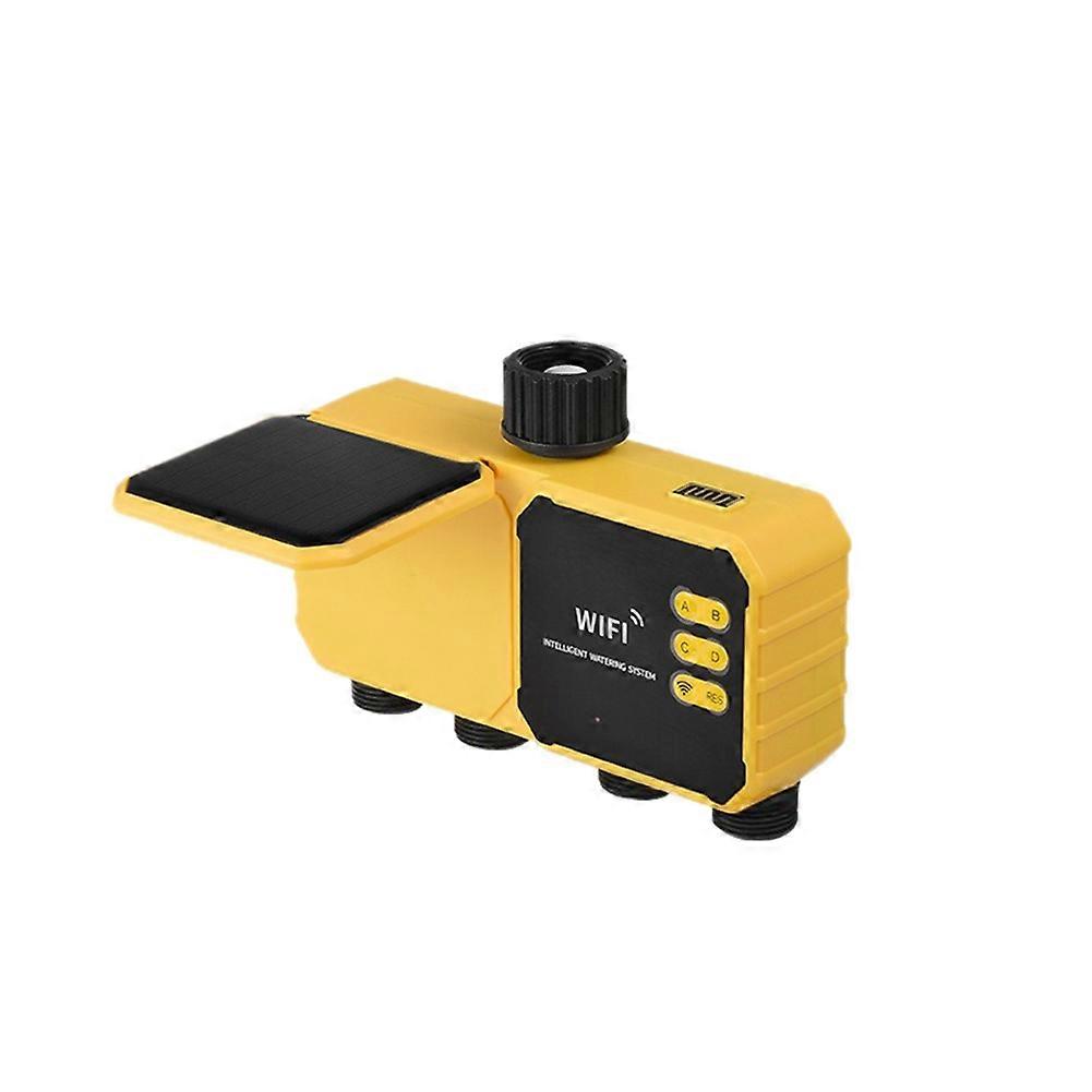 4-Outlets Solar Irrigation Timer Automatic Irrigation System Outdoor Water Timer Garden Watering Tool