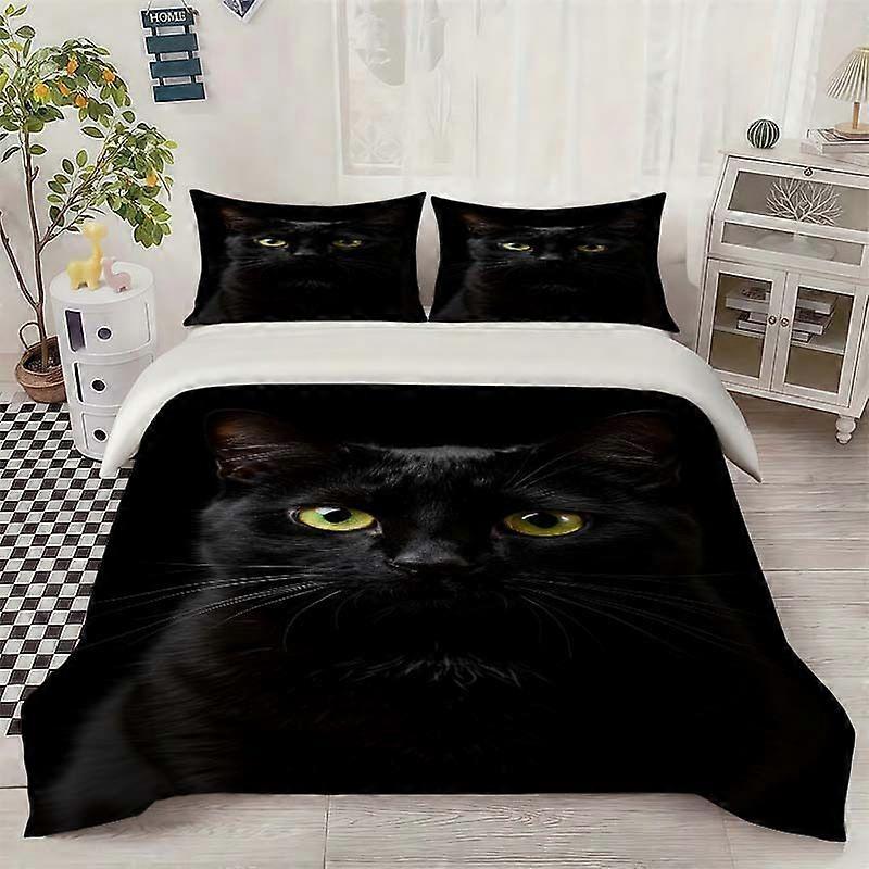 Black Cat Eyes Pattern Set Soft and Comfortable Bedding Set
