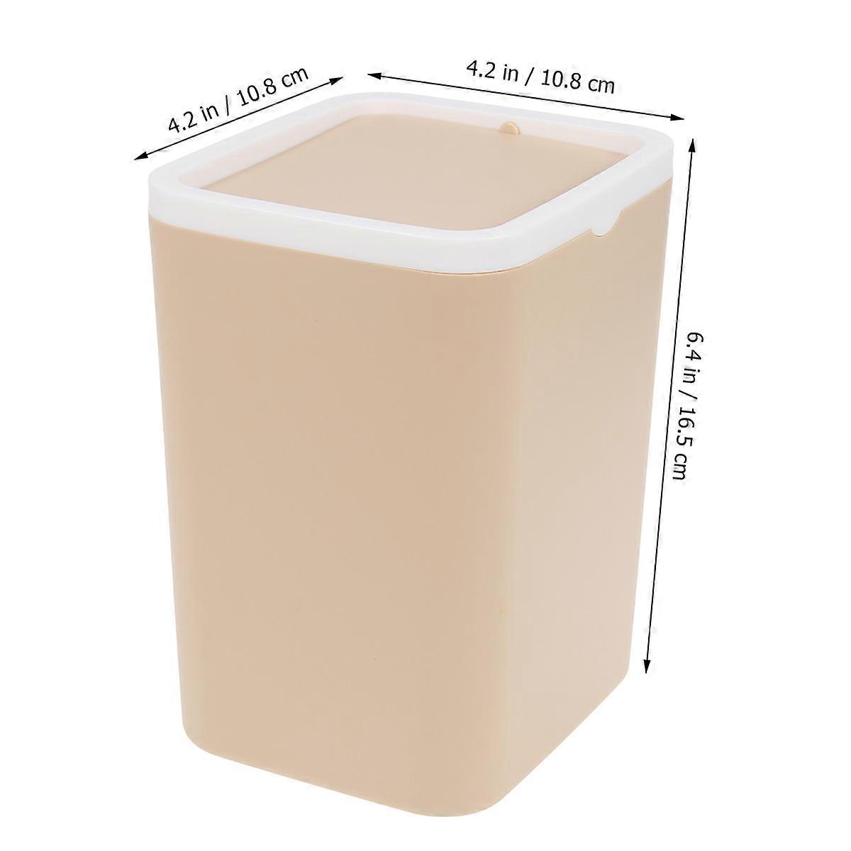 Garbage Box Mini Desktop Trash Can for Storage Use Khaki