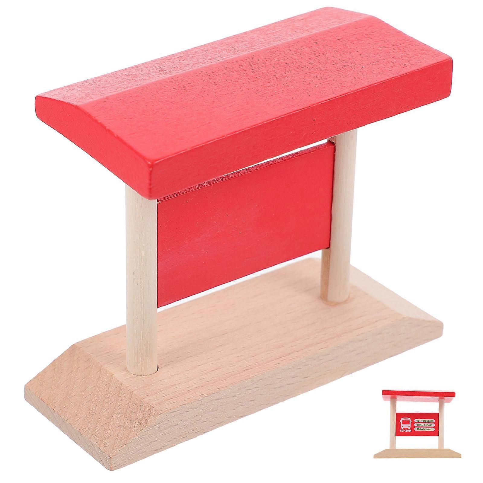 Wooden Toy Train Accessory Including Railway Station Platform for Fun