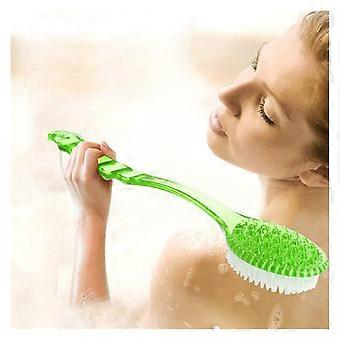Back Scrubber Bath Brush with Long Handle for Shower Gentle Exfoliation and Massage Green