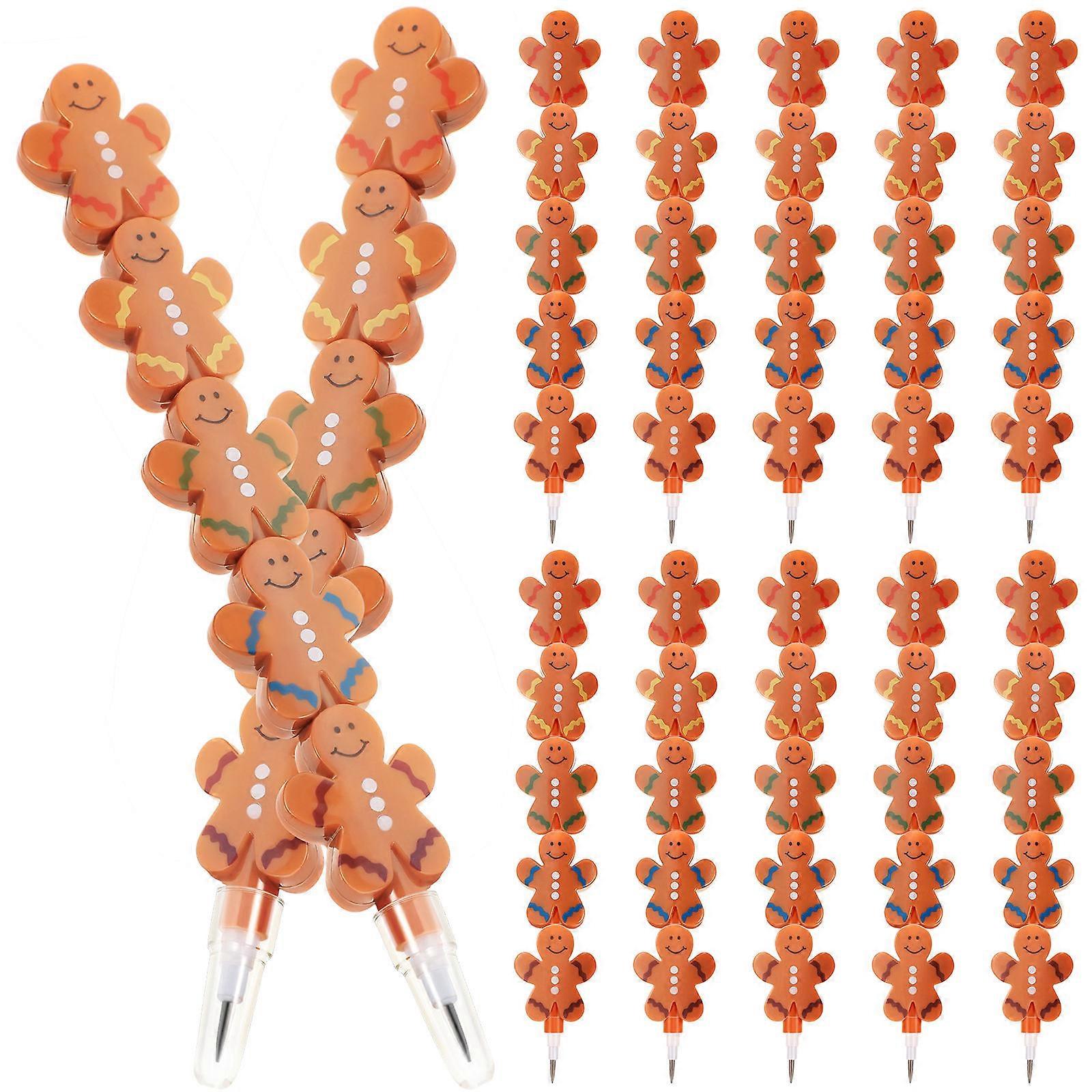 Stackable Pencils Brown Plastic Cartoon Shaped Writing Pencils for Kids 12Pcs