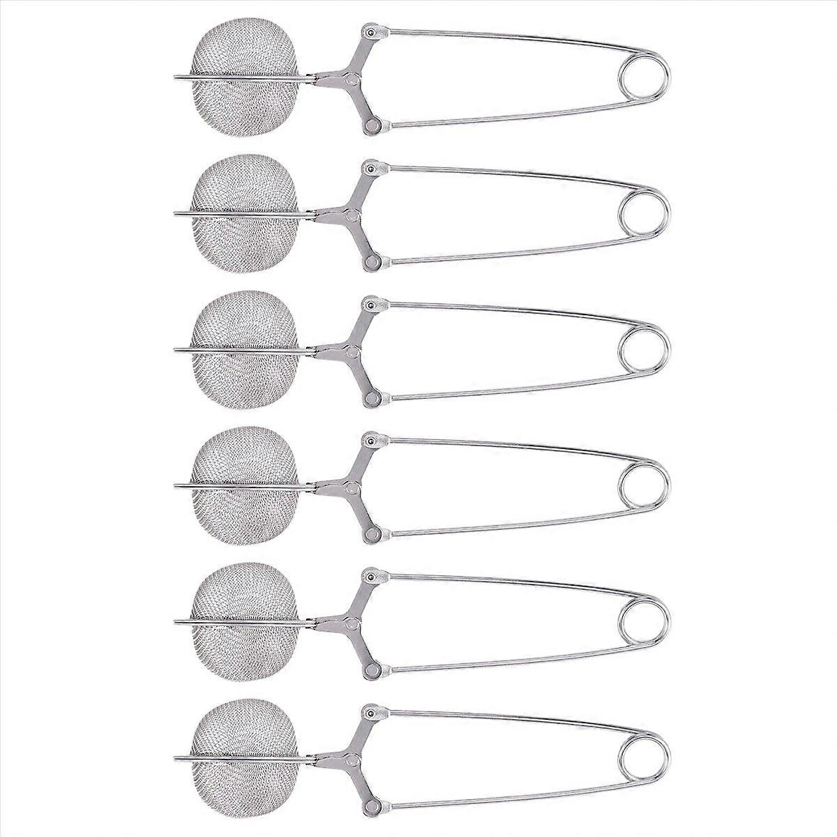 6Pcs Tea Infuser Loose Leaf Tea Snap Ball Tea Strainer Spoon